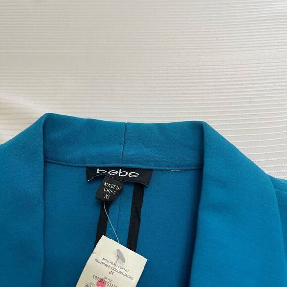 NWT Bebe Bright Blue Shawl Collar Jacket Size XS New - Picture 3 of 10